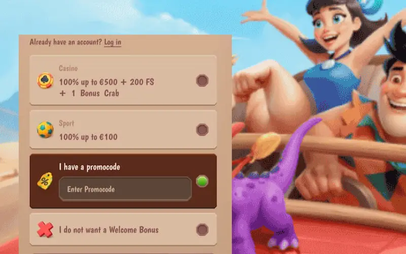 Stone Vegas – zrzut ekranu formularza rejestracji z wyborem bonusu kasynowego albo sportowego, okładka recenzji